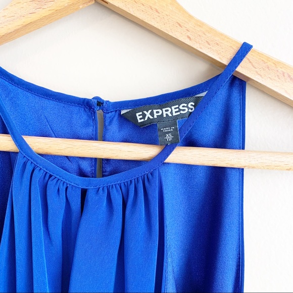 Express royal blue sleeveless dress tie belt XS - Picture 3 of 8